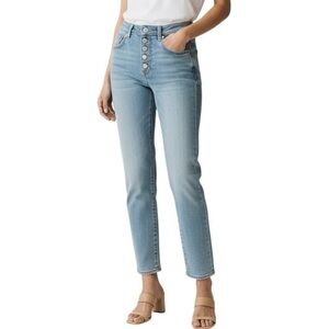 NWT WeWoreWhat The Danielle High Rise Light Vintage Straight Rigid Denim-Size 27
